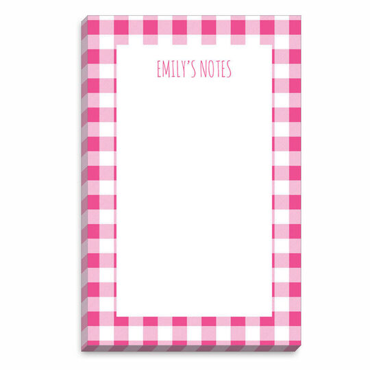 Pink Gingham Border Notepads